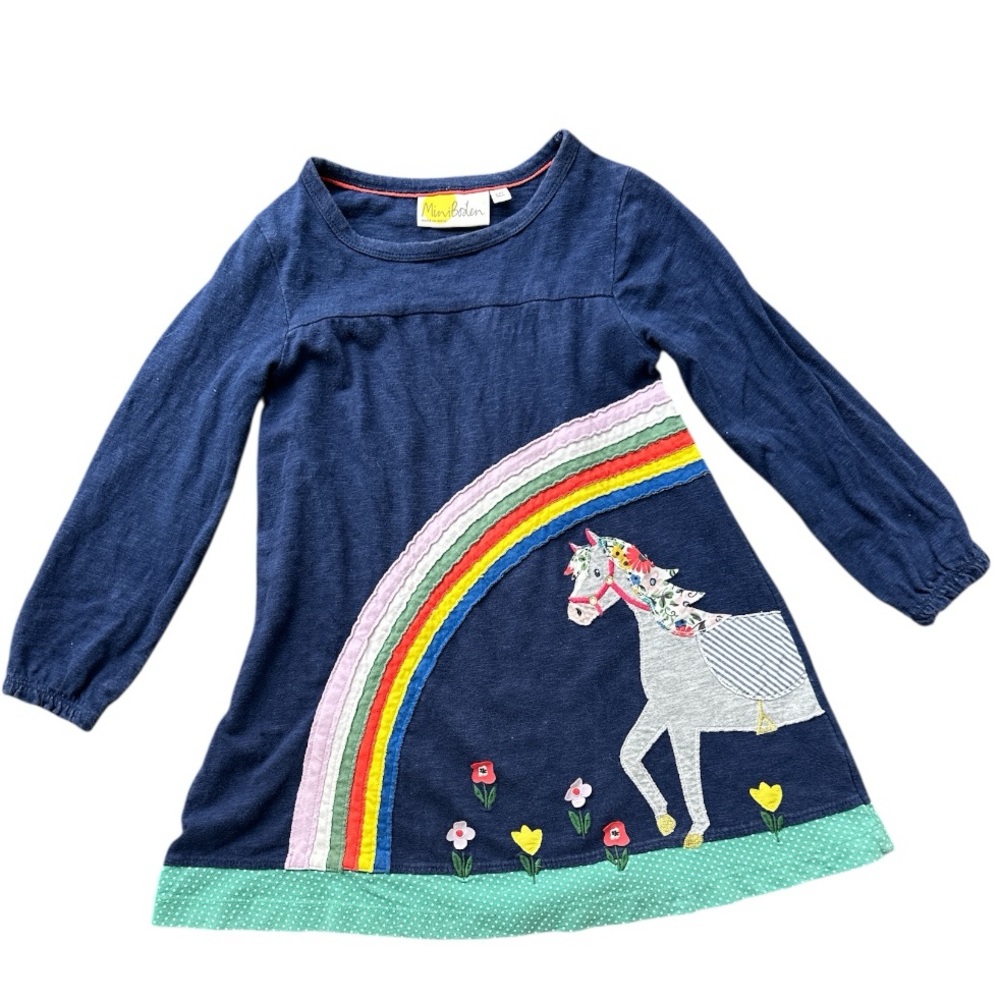 Mini Boden with Unicorn and Rainbow Design